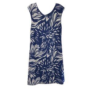 Connected Elegant Blue and Cream Floral Dress 12